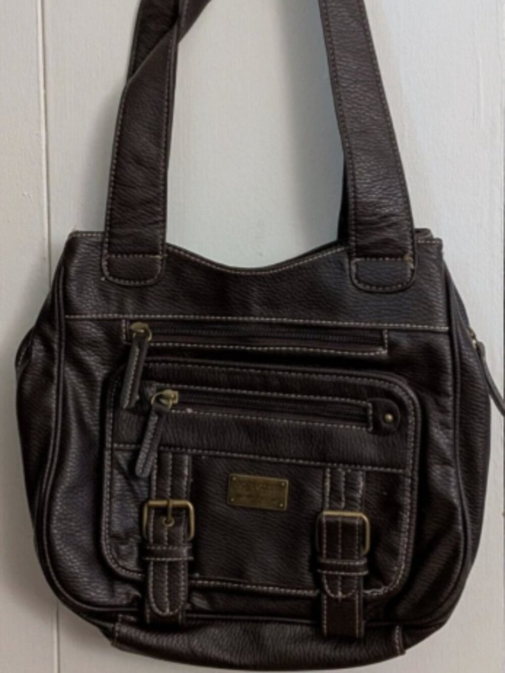 Joe Boxer brown Faux Leather Shoulder Bag Purse Pocketbook - Picture 1 of 8